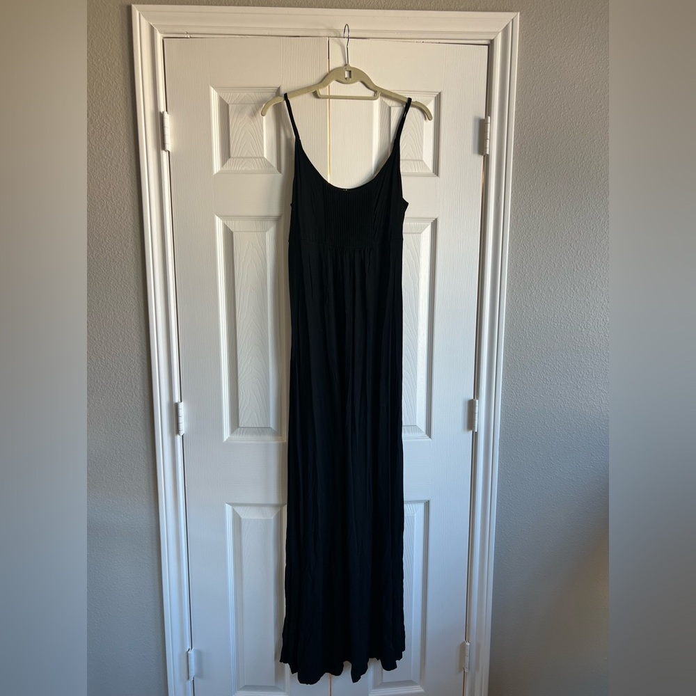 Calvin Klein Black Rayon Blend Maxi Dress